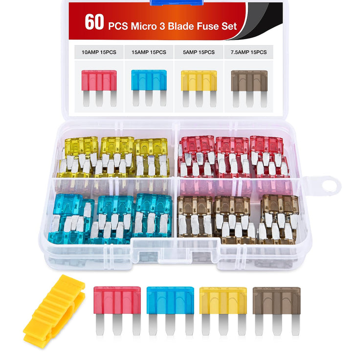 Nilight front packaging showing organized 60-piece micro3 fuse kit and labeling benefits