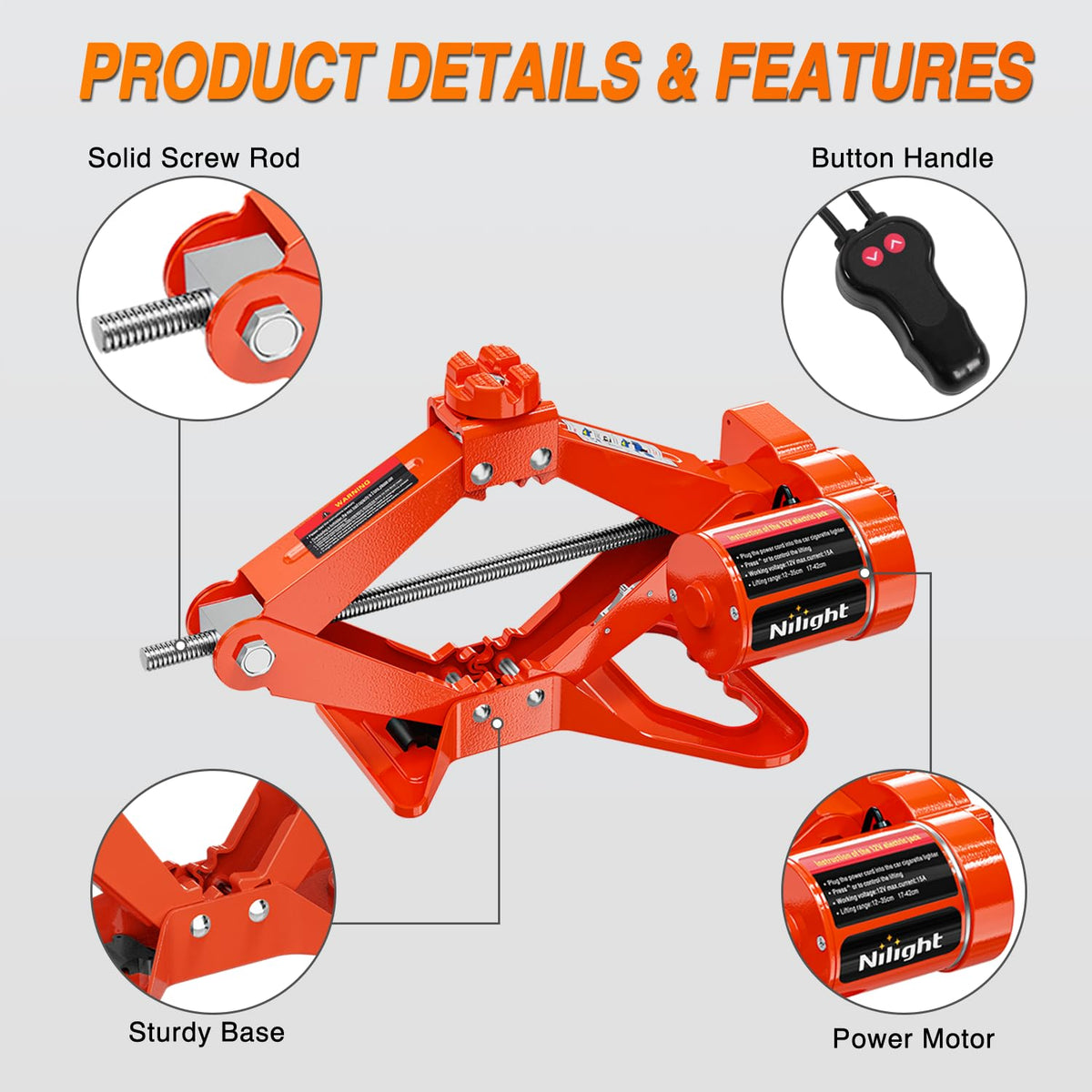 Nilight motor and gear detail illustrating robust build and quiet operation benefit