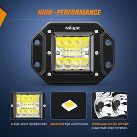 Nilight mounted at night demonstrating powerful combo beam for road visibility