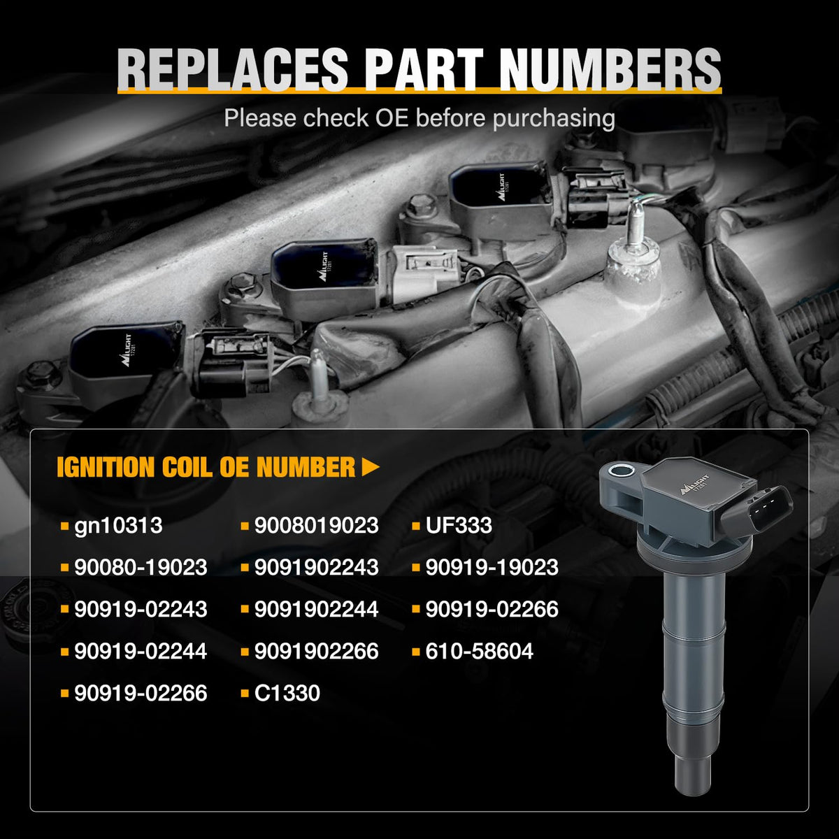 Nilight mounted on engine bank illustrating installation result benefit: restored ignition performance