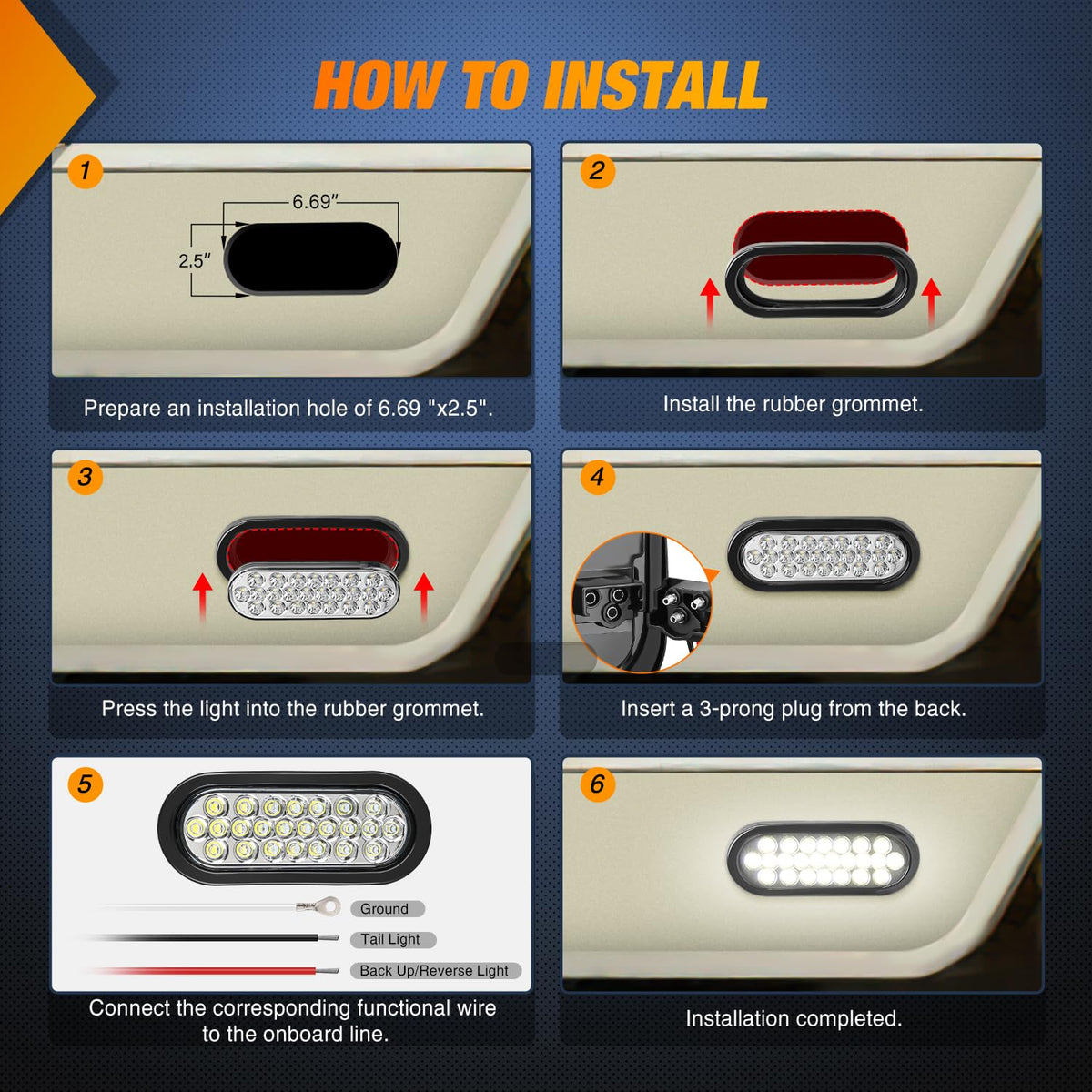 Nilight installed on trailer demonstrating clear reverse illumination
