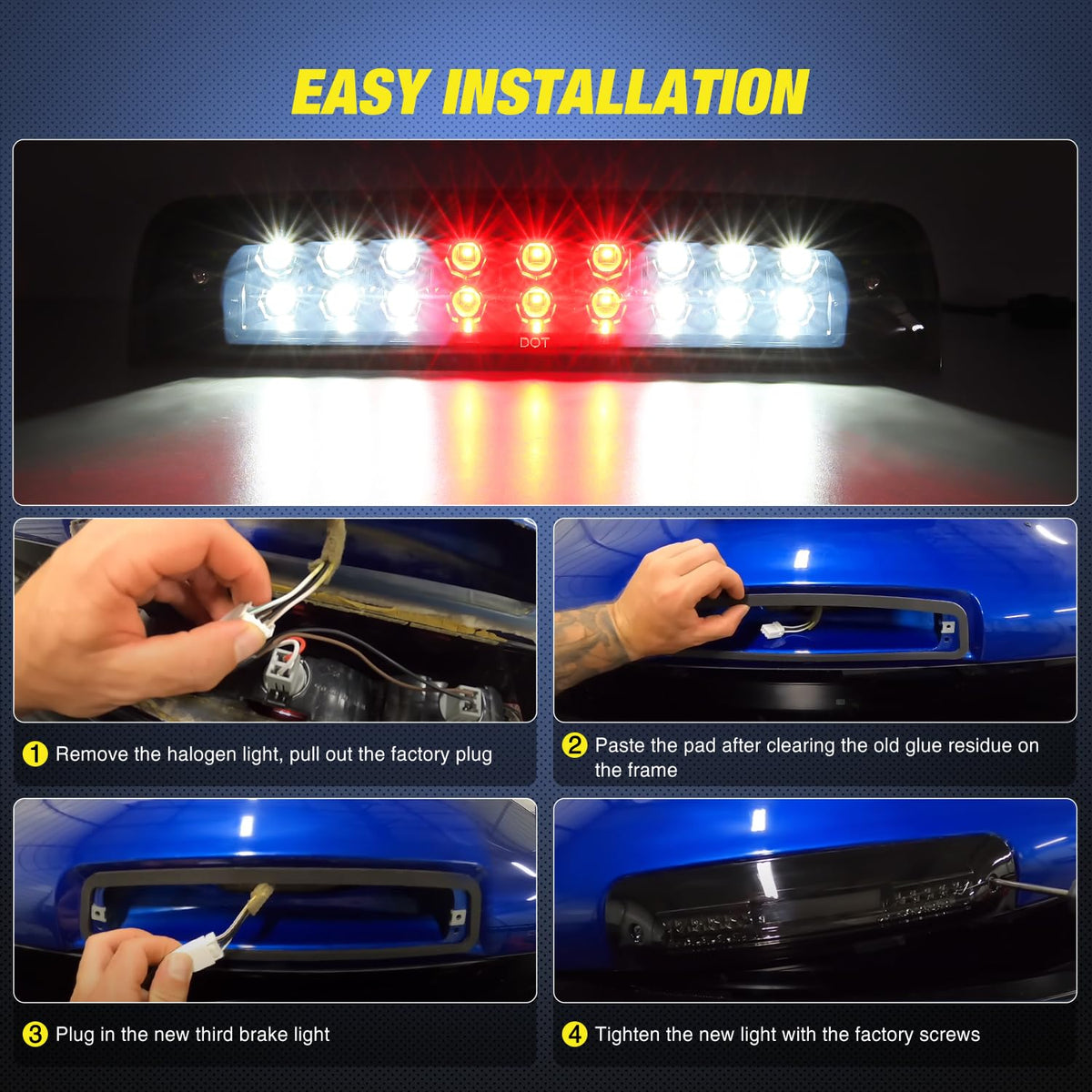 Nilight third brake light mounted on Ram truck showing improved rear visibility