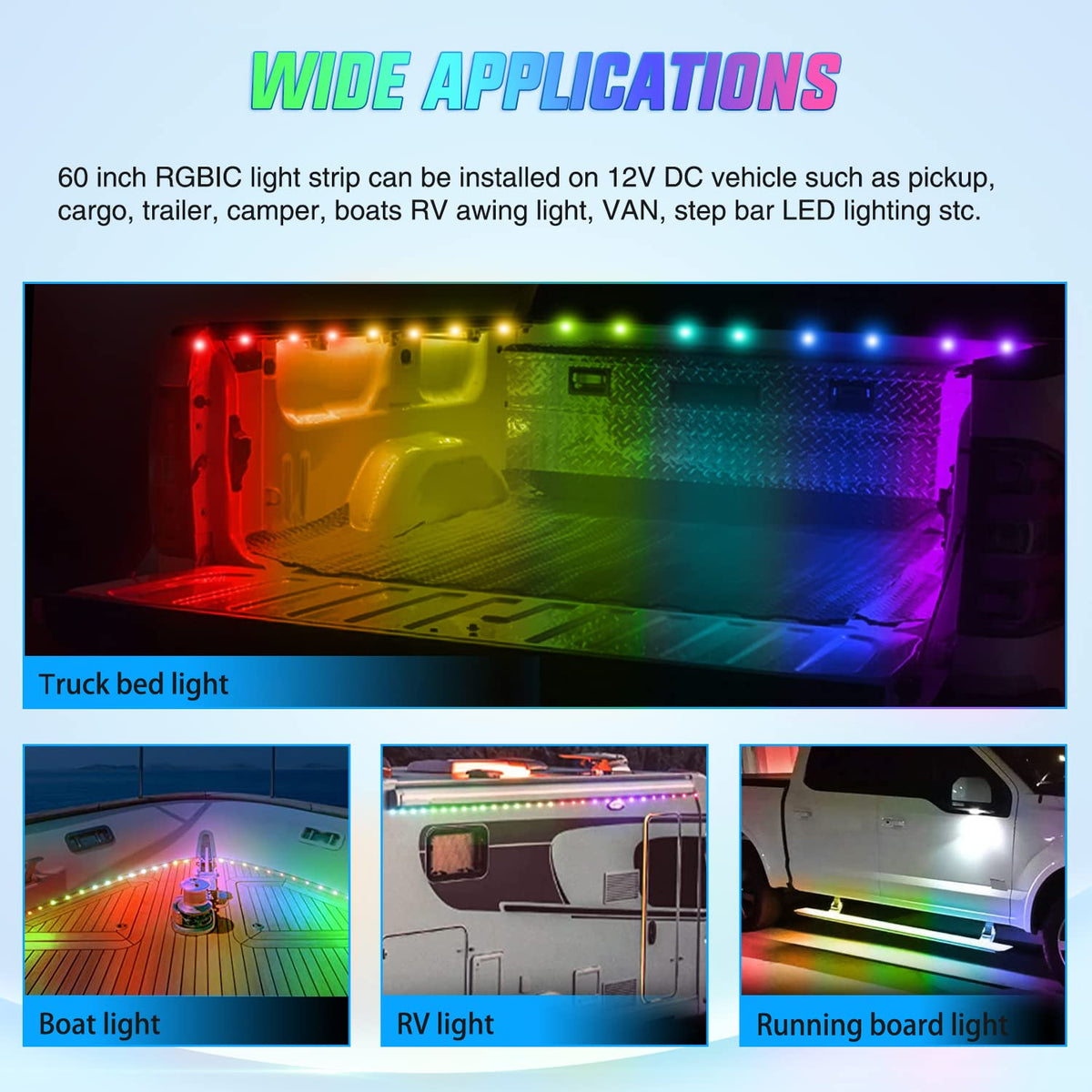 Nilight mounted under truck bed rail displaying secure fit and durable performance