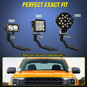 Nilight bracket with LED pod mounted showing improved road visibility