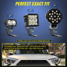 Nilight bracket mounting holes with measurement details for versatile pod fitment