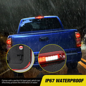 Nilight night beam in brake mode showing bright red illumination for improved signaling