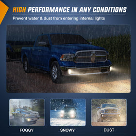 Nilight fog lights producing warm 3300K beam in fog to improve visibility