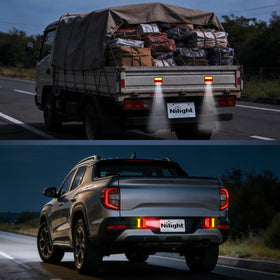 Nilight lamps on a dark road showing nighttime visibility and safety improvement