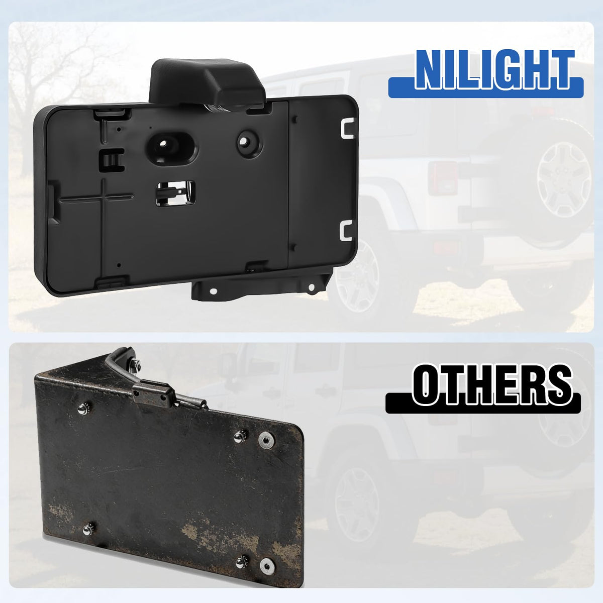 Nilight nighttime illumination demo showing improved plate visibility