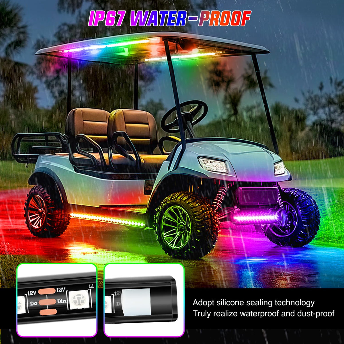 Nilight nighttime lifestyle shot showing enhanced visibility and style