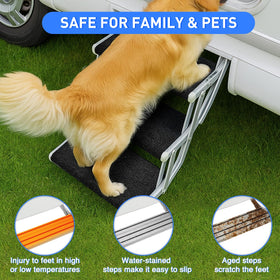 Nilight cover installed on RV step demonstrating safer stepping