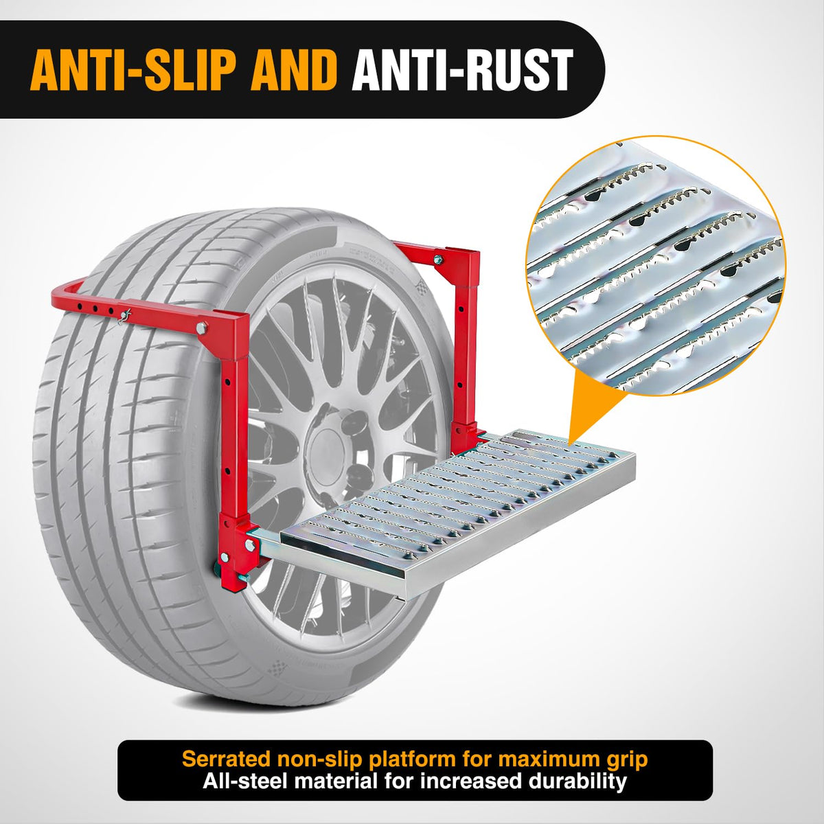 Nilight mounted on SUV tire providing safe roof access during loading