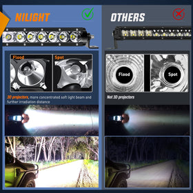 Nilight mounted on truck bumper illuminating dark road ahead