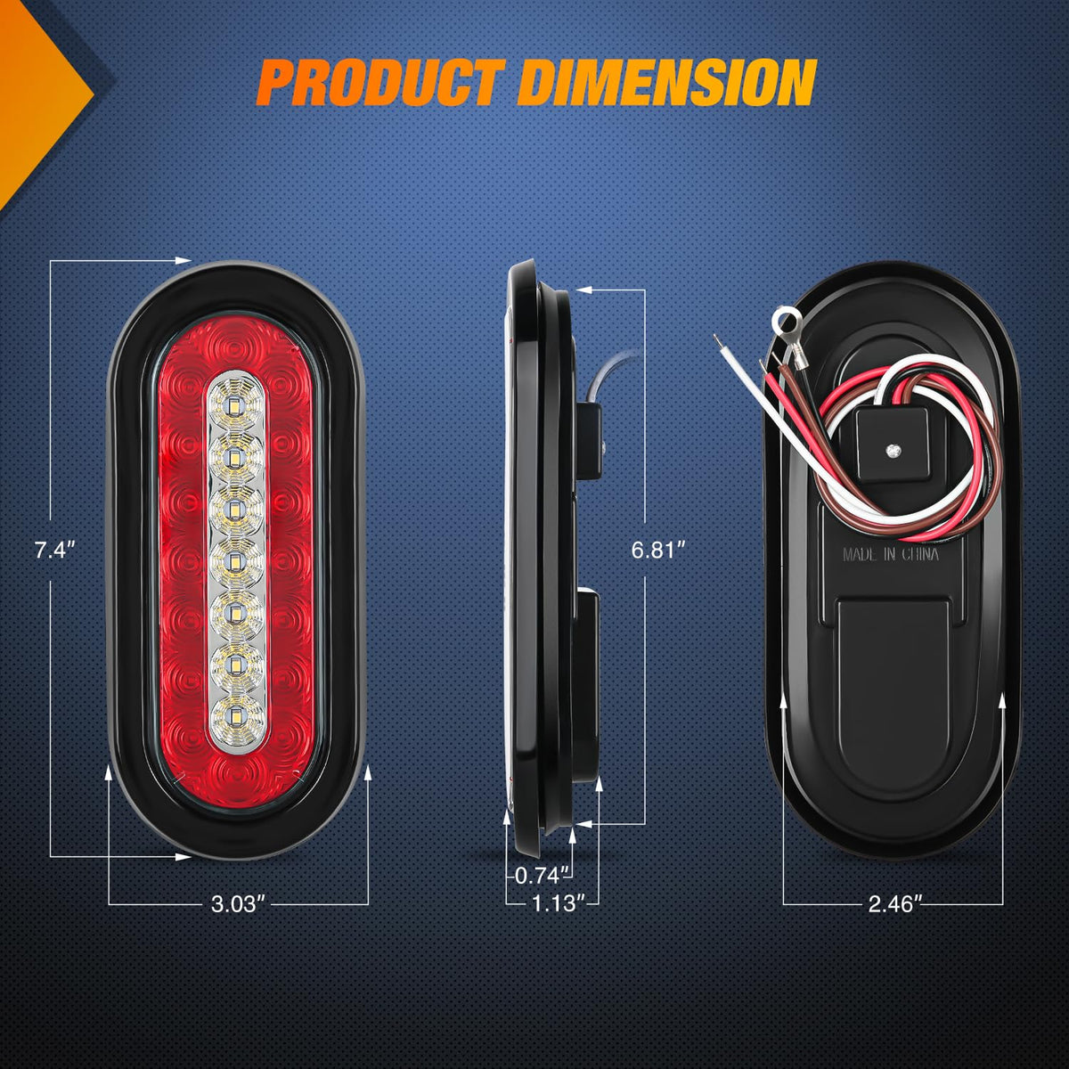 Nilight closeup LED array displaying 23 chips for strong brake and running light output