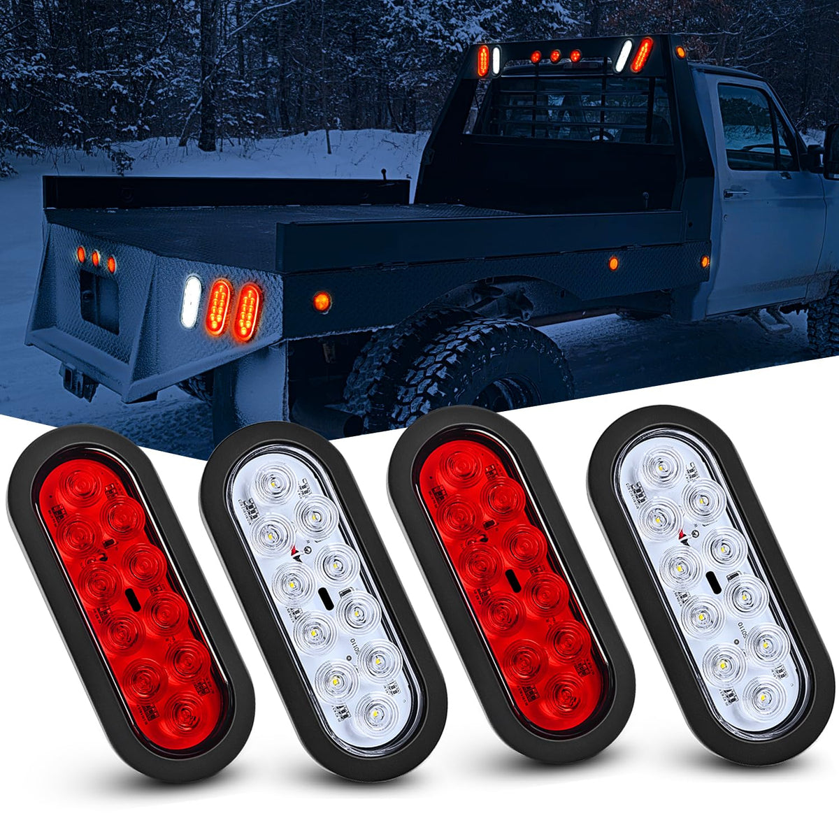 Nilight front view of oval LED light showing lens and LEDs, improved visibility