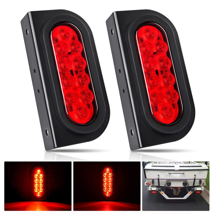 Nilight front view showing red oval lens and bright signaling for safety