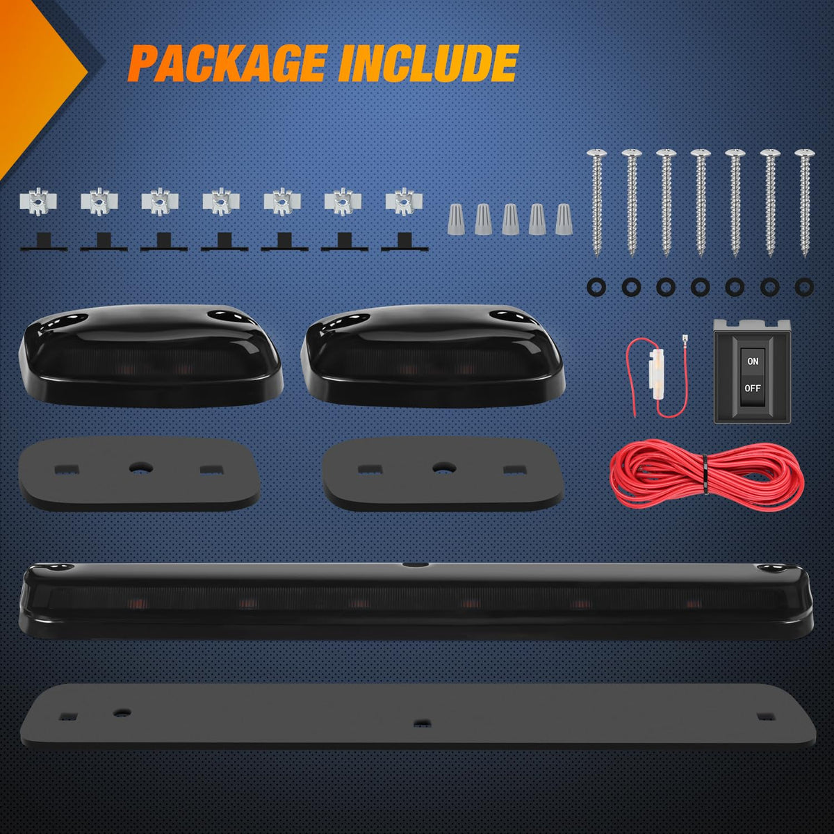 Nilight packaging and contents showing included clips and fuse