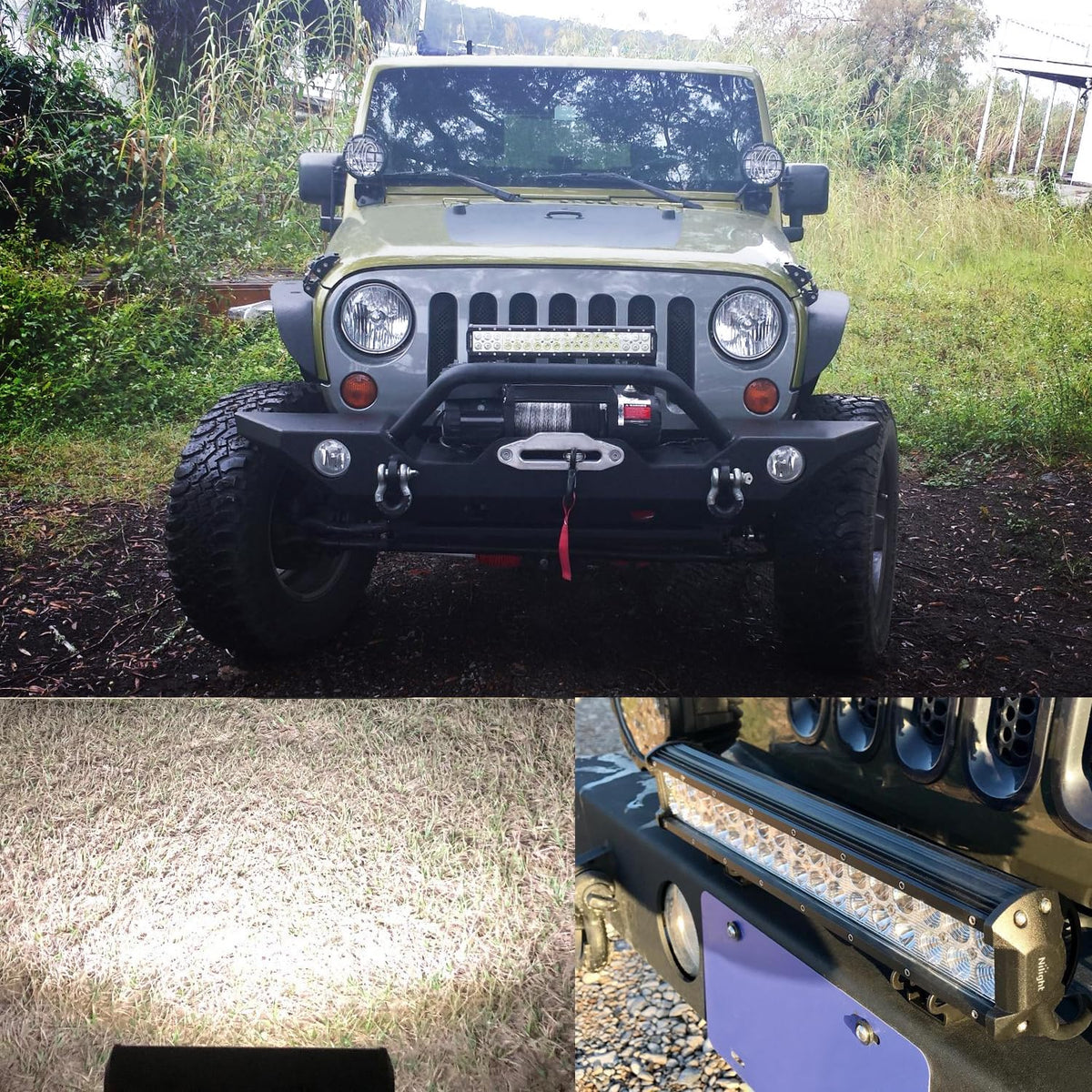 Nilight box with light bar and brackets showing included parts for easy install
