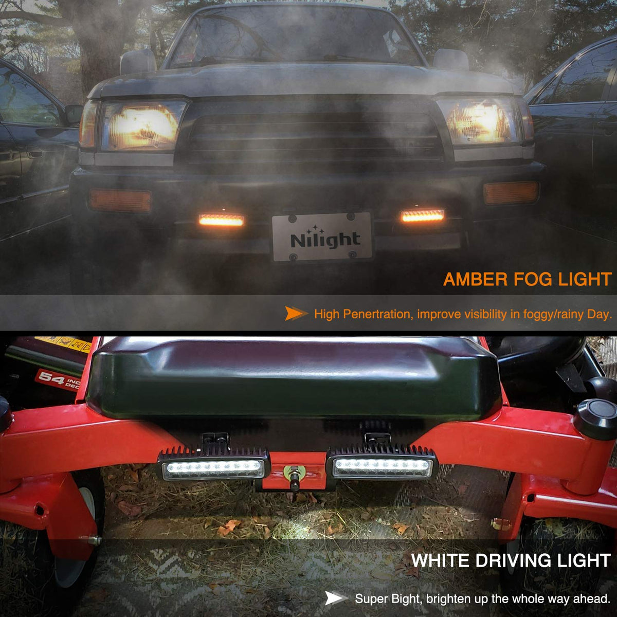 Nilight kit unboxed with accessory pack and manual to show everything included for installation