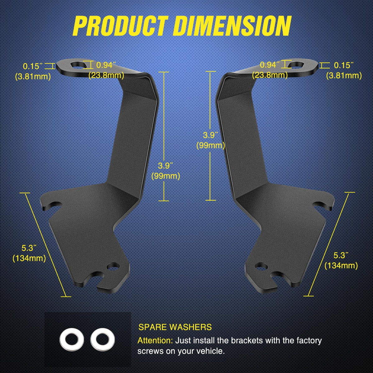 Nilight retail packaging with two brackets included for both sides
