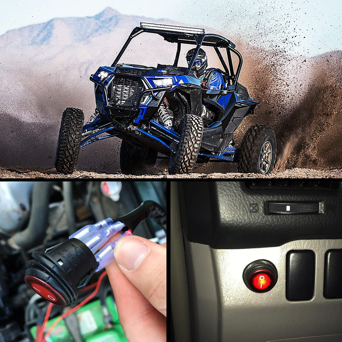 Nilight panel mount switch in dashboard demonstrating neat, user-friendly control