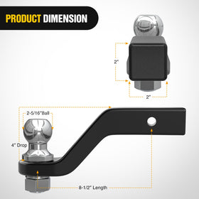 Nilight polished 2-5/16-inch trailer ball close-up demonstrating corrosion resistance