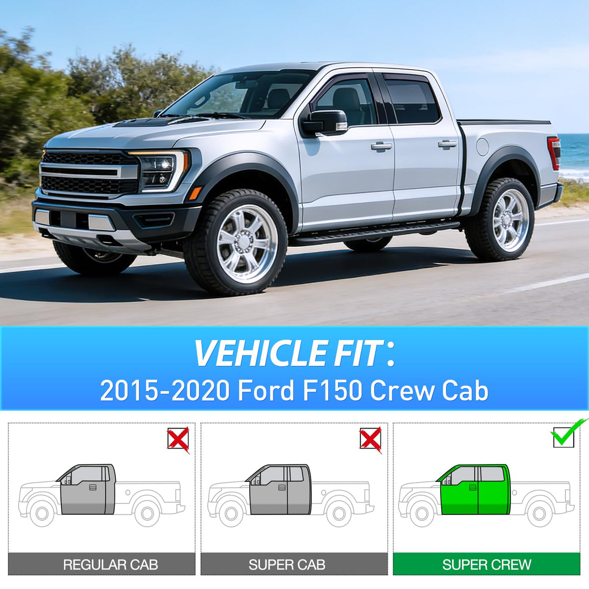 Nilight installed driver-side visor reducing wind and rain intrusion benefit