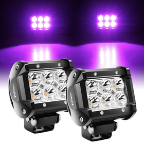 Nilight front view of two purple LED pods showing compact durable design and bright color