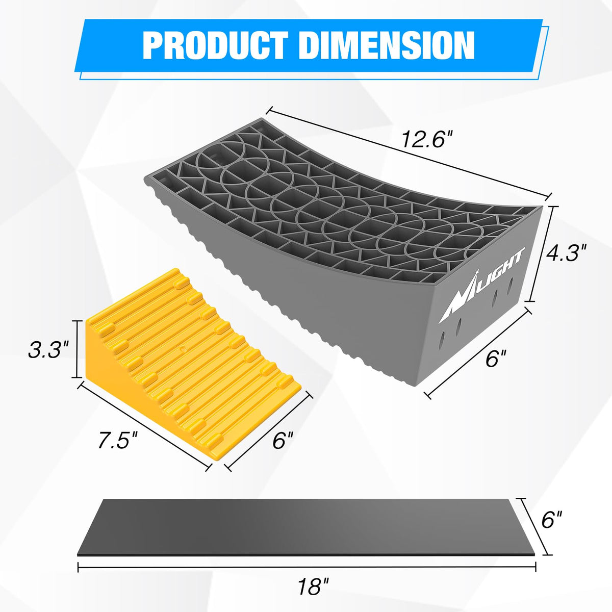Nilight close-up of ramp texture showing non-slip surface for secure tire traction