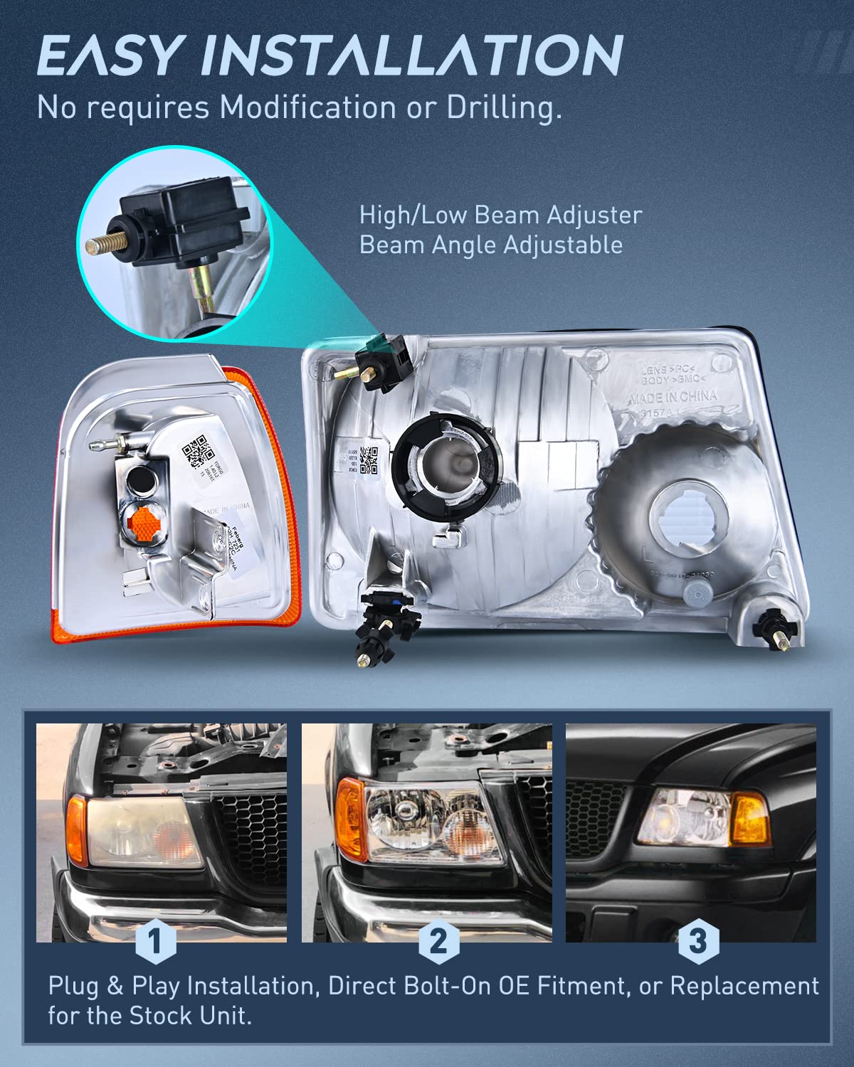Nilight headlight held in hands to show scale and easy handling for DIY installers