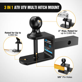 Nilight mounted in 1-1/4 inch receiver, easy install for ATVs and UTVs