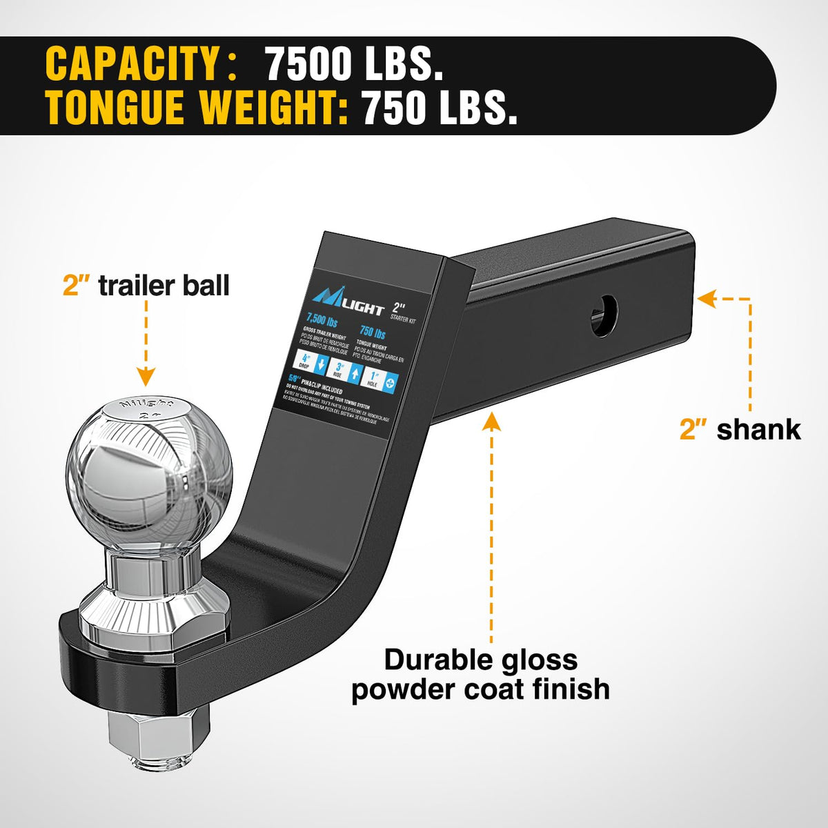 Nilight being inserted into a 2" receiver for easy, tool-light fitment