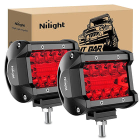 Nilight 4-inch red pod front view showing compact durable design and visibility