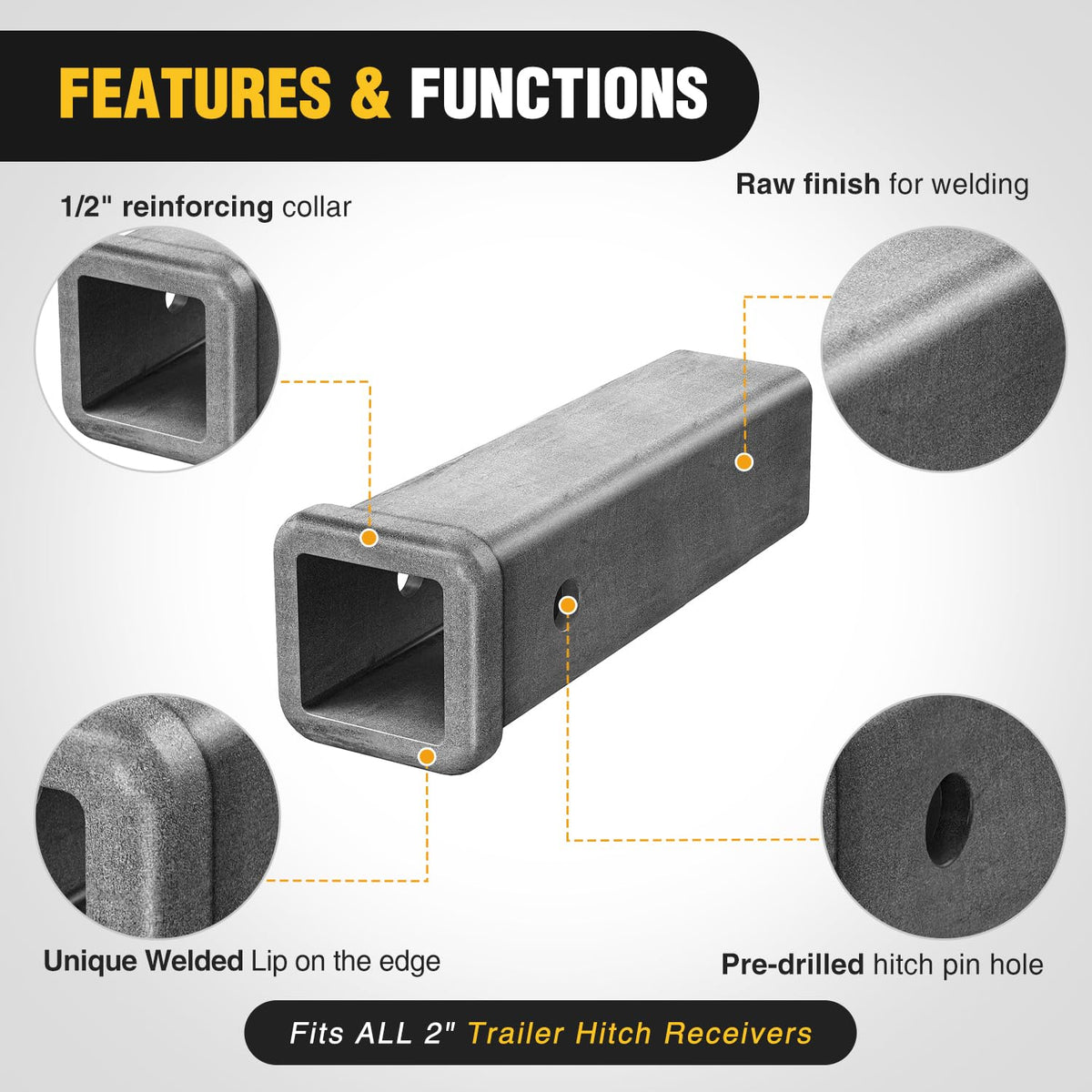 Nilight close-up of 1/2 inch reinforced collar for increased durability