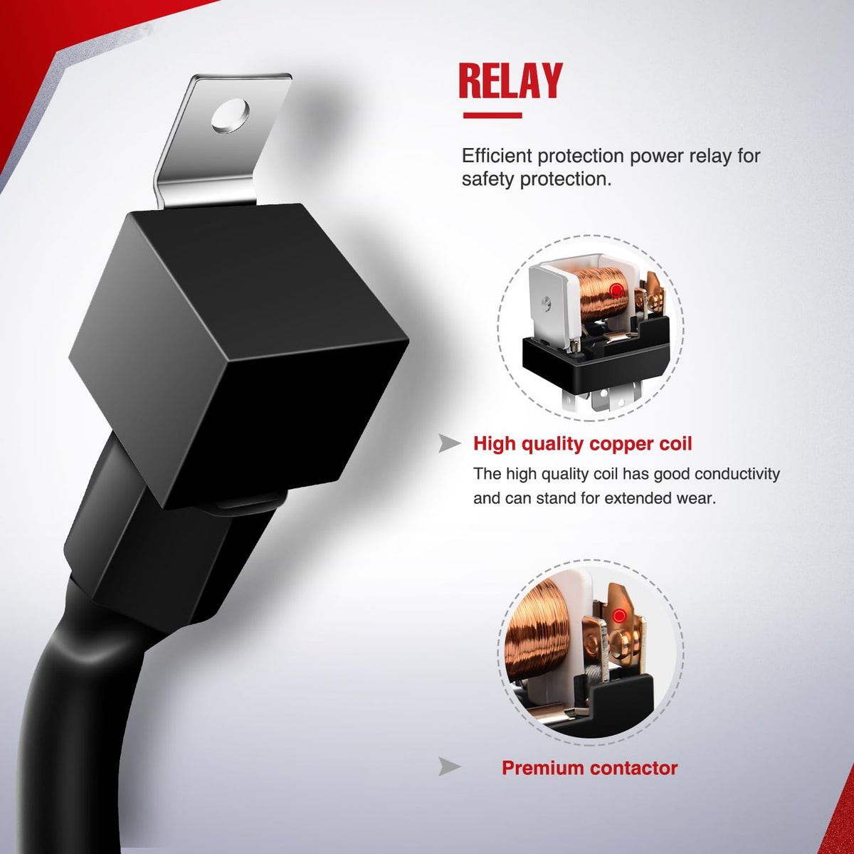 Nilight relay and blade fuse holder detail protecting lights from overcurrent