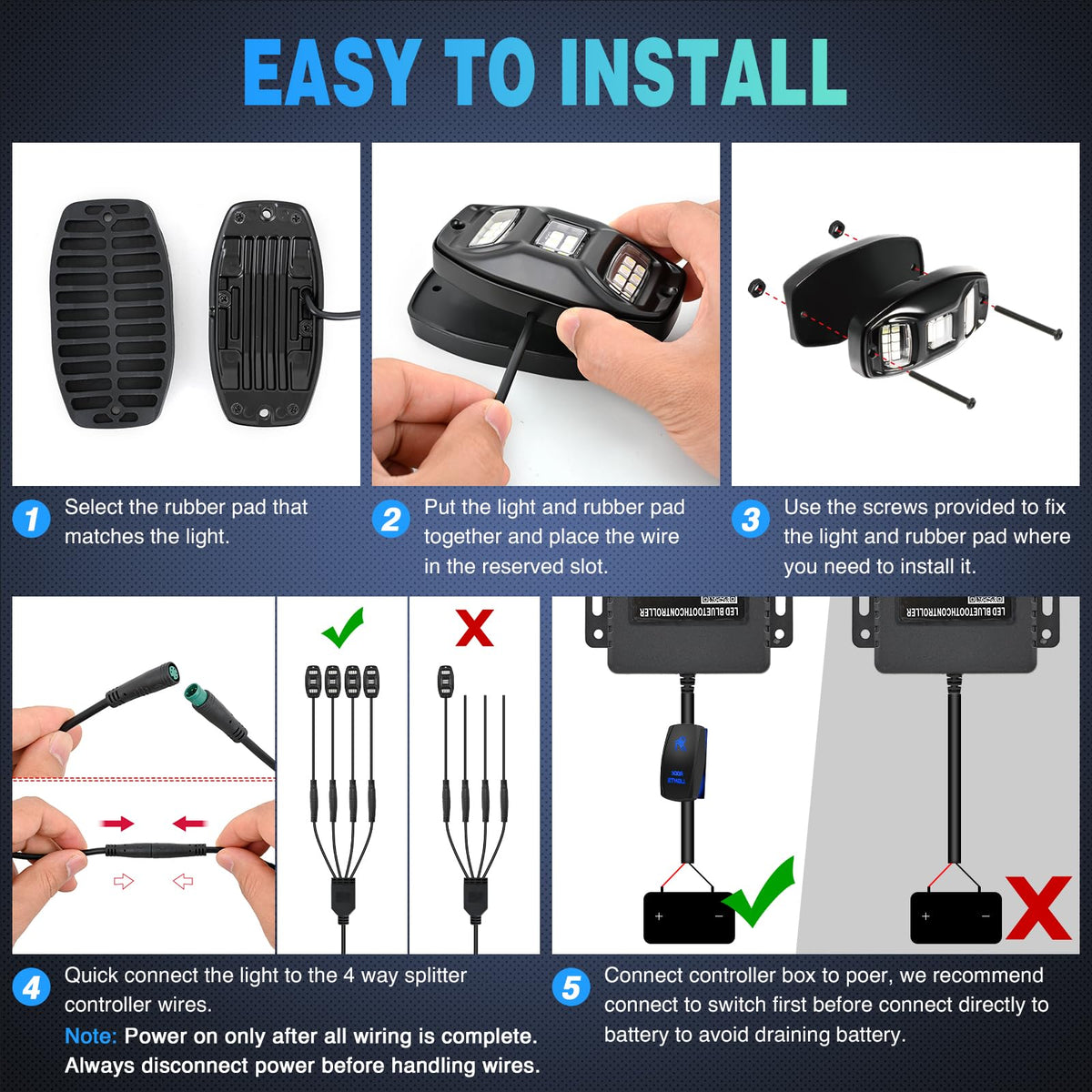 Nilight RF remote and smartphone app display showing flexible control benefit