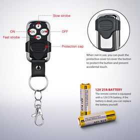 Nilight wireless remote shown in hand for easy strobe mode selection benefit