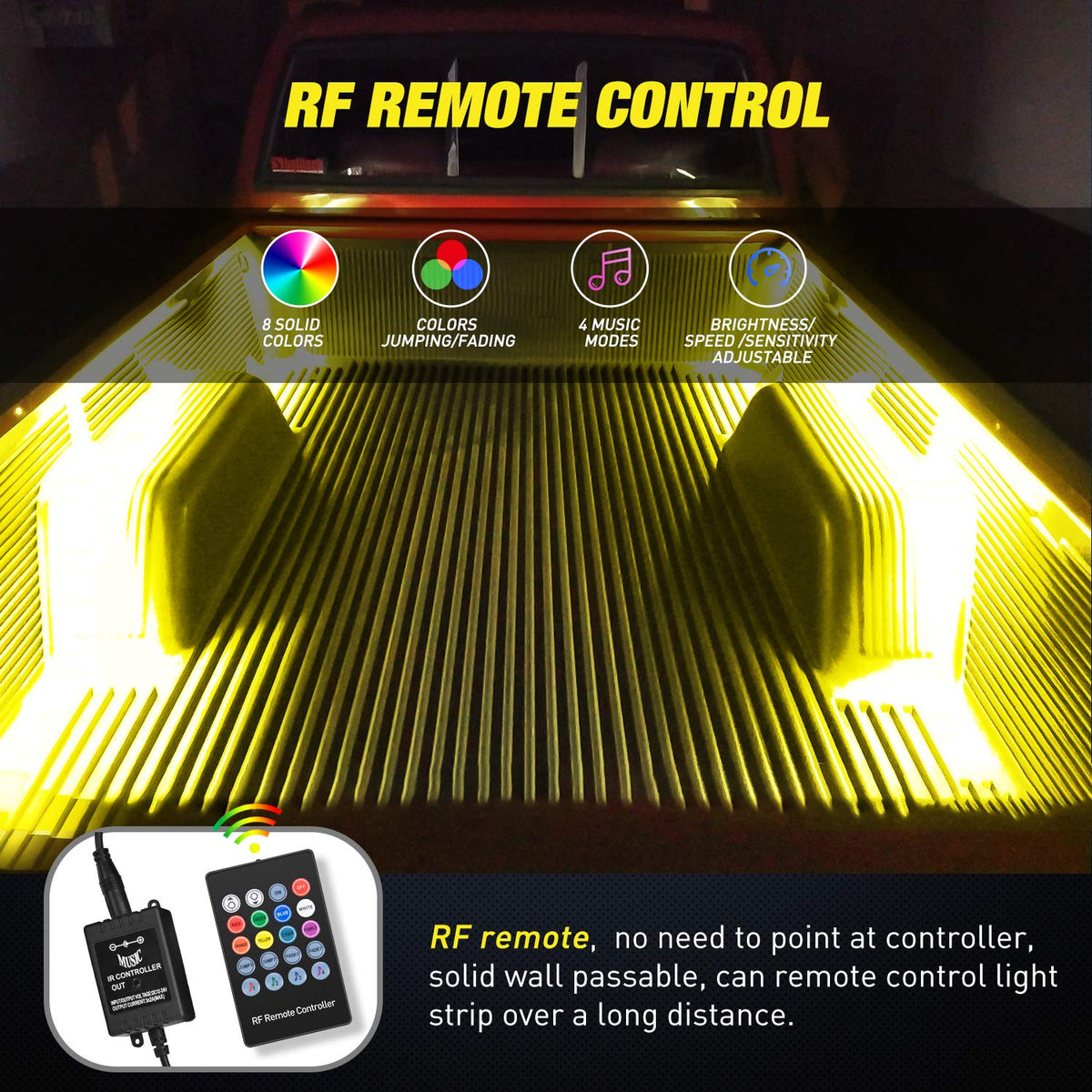 Nilight RF remote in hand demonstrating long-range control convenience
