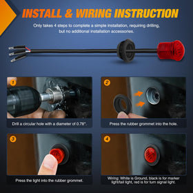 Nilight rubber grommet installed demonstrating easy flush-mount and vibration resistance