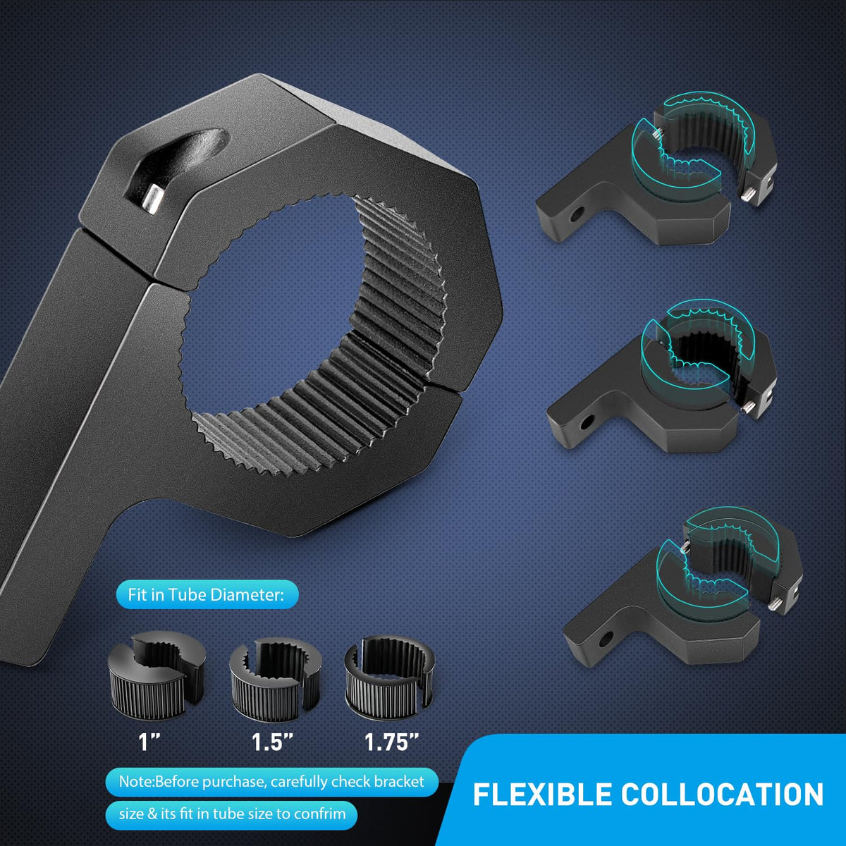 Nilight rubber insert detail protecting tube finish and reducing vibration