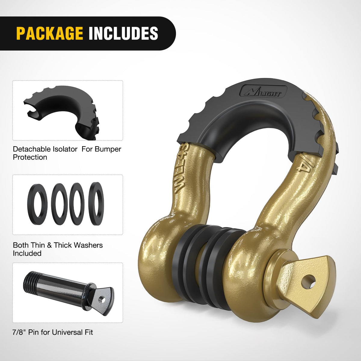 Nilight rubber isolator and washer reducing rattle and protecting paint