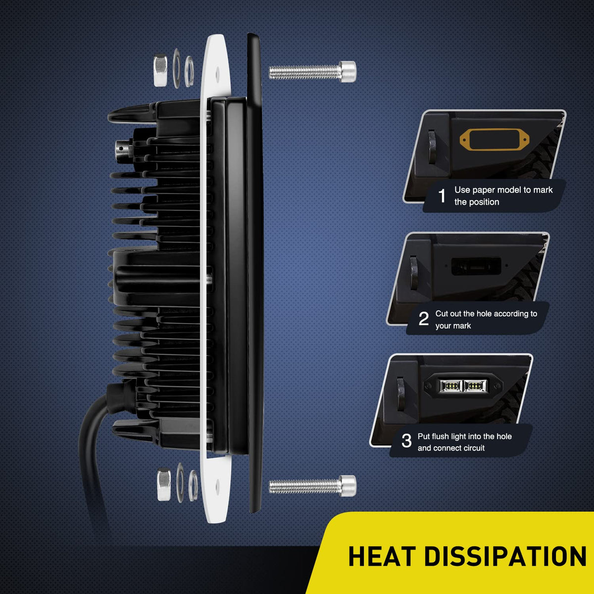 Nilight rubber pad and mounting hardware showing vibration dampening benefit