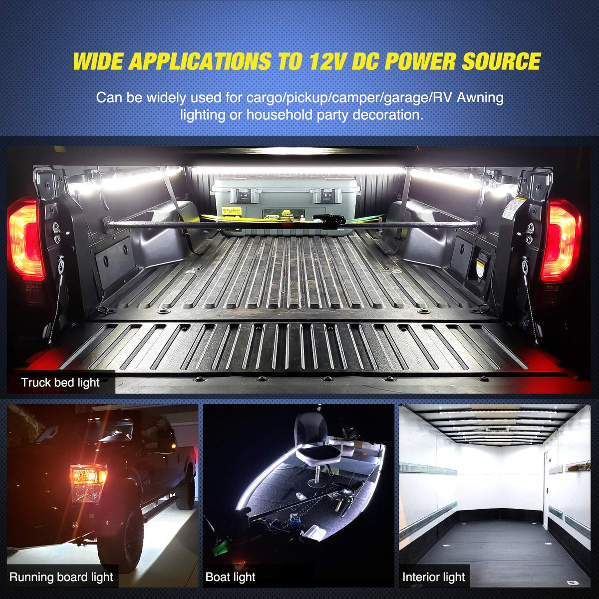 Nilight scale comparison on tailgate showing 60-inch strip length