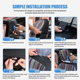Nilight seat cover with clear belt port access preserving safety use