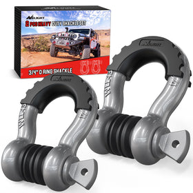 Nilight shackle front view showing robust build and clear labeling, ensures secure recovery