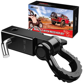 Nilight front view of 2-inch shackle hitch receiver showing solid construction and strength