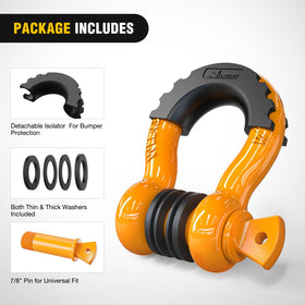 Nilight shackle clipped to truck recovery strap illustrating safe usage