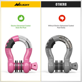 Nilight shackle attached to tow strap during recovery demonstrating reliable performance