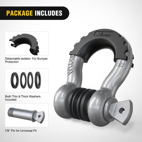 Nilight D-ring shackle mounted to bumper recovery point providing secure vehicle attachment