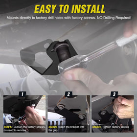 Nilight side angle with mounted LED pod demonstrating sturdy support